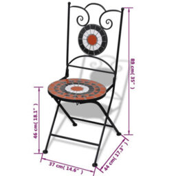 Berkfield Folding Bistro Chairs 2 Pcs Ceramic Terracotta And White - thumbnail 7