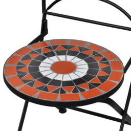 Berkfield Folding Bistro Chairs 2 Pcs Ceramic Terracotta And White - thumbnail 5