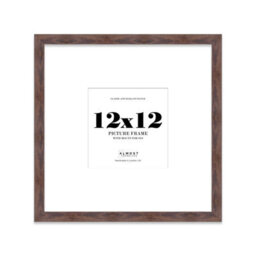"12X12"" Walnut Picture Frame - 12X12"" Square Frame With 9X9"" Mount For 12X12""/9X9"" Pictures Luxurious Style Wall Art, 1 Pack" - thumbnail 1