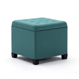 Hnnhome Pouffe Footstool Ottoman Storage Box,45Cm Cube Strong Wooden Frame Linen Seat Chair With Lids For Bedroom(Light Green)