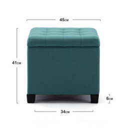 Hnnhome Pouffe Footstool Ottoman Storage Box,45Cm Cube Strong Wooden Frame Linen Seat Chair With Lids For Bedroom(Light Green) - thumbnail 3