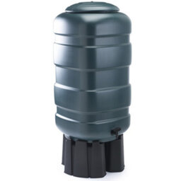 Whitefurze 250L Water Butt With Stand- Green - thumbnail 1