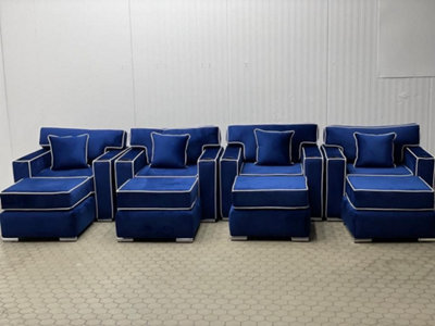Stratus Interiors Barclay Cinema Style Sofa Armchair Contrast Piping Cup Holders - image 1