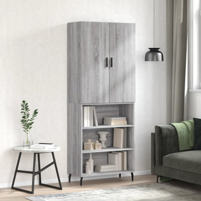 Berkfield Highboard Grey Sonoma 69.5X34X180 Cm Engineered Wood - image 1