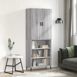 Berkfield Highboard Grey Sonoma 69.5X34X180 Cm Engineered Wood - thumbnail 1