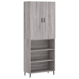 Berkfield Highboard Grey Sonoma 69.5X34X180 Cm Engineered Wood - thumbnail 2