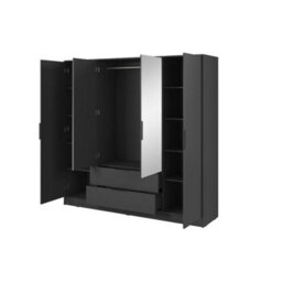 Arte  Sleek Graphite Kelly Wardrobe: 206Cm Of Contemporary Mirrored Storage For Stylish Homes - thumbnail 3