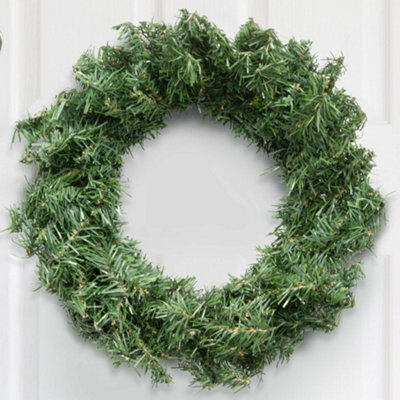 GloBrite Pelle & Sol Christmas Wreath - 40 Cm Artificial Green Leaves Round Door Window Wall Decoration For Holiday & Home Décor - image 1