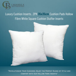 Casabella Luxury Cushion Inserts 35X35Cm Pack Of  4, Cushion Pads Hollowfibre White Square Cushion Insert, Sofa Cushions Inners - thumbnail 2