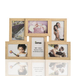 Arpan Collage Multiple Picture Frames For 6 Photos In 4 X 6 Inches Wooden, Mdf Wall Mounting Frame (Natural) - thumbnail 1