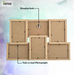 Arpan Collage Multiple Picture Frames For 6 Photos In 4 X 6 Inches Wooden, Mdf Wall Mounting Frame (Natural) - thumbnail 5