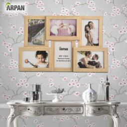 Arpan Collage Multiple Picture Frames For 6 Photos In 4 X 6 Inches Wooden, Mdf Wall Mounting Frame (Natural) - thumbnail 2