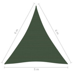 Berkfield Sunshade Sail 160 G/m2 Dark Green 5X6X6 M Hdpe - thumbnail 6