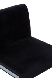 Orsina Black Velvet Bar Chair With Low Back, Modern Sled Base Bar Stool With Chrome Frame, Velvet Upholstered - thumbnail 5