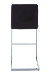 Orsina Black Velvet Bar Chair With Low Back, Modern Sled Base Bar Stool With Chrome Frame, Velvet Upholstered - thumbnail 2