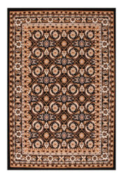 Traditional Black Bordered Floral Rug For Dining Room-80Cm X 150Cm - thumbnail 7