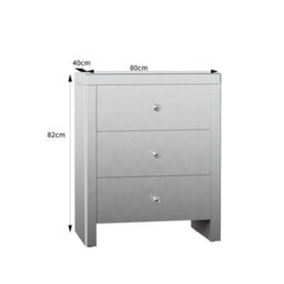Comfy Living Mirrored 3 Drawer Chest Of Drawers - thumbnail 6