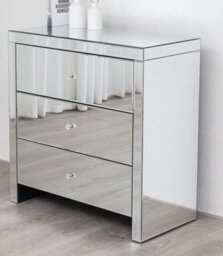 Comfy Living Mirrored 3 Drawer Chest Of Drawers - thumbnail 1