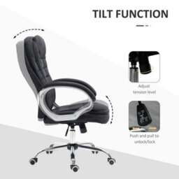 Executive Office Chair Adj Height Wheels Black - thumbnail 6