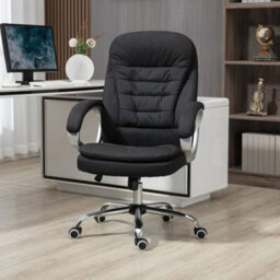 Executive Office Chair Adj Height Wheels Black - thumbnail 7