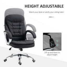 Executive Office Chair Adj Height Wheels Black - thumbnail 5