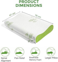 Gc Gaveno Cavailia Bamboo Contour Pillow, Soft Cervical Memory Foam Pillow, Orthopedic Side Sliper Pillows For Neck Shoulder Pain - thumbnail 3