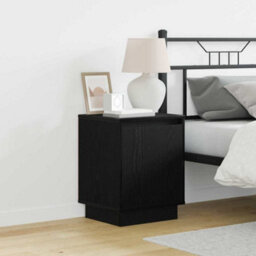 Berkfield Modern Bedside Cabinet With Led Lights Black 39X34,5X50 Cm - thumbnail 2