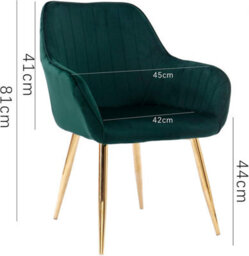 Hygrad Built to Survive Set Of 2 Velvet Dining Chairs With Gold Legs - Soft Padded Chairs For Home, Restaurant, Cafe, Office - thumbnail 5
