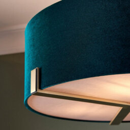 Luminosa Lighting Luminosa Hayfield Multi Arm Pendant Light Matt Antique Brass Plate, Green Velvet - thumbnail 5