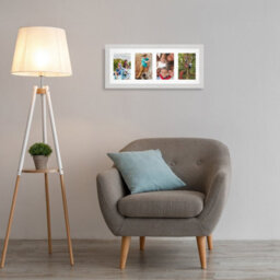 AK Frames 50X20Cm White Ash Modern Multi Photo Frame With White Mount - Holds 4 Apertures (4X) 6X4 Photos - thumbnail 3