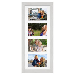 AK Frames 50X20Cm White Ash Modern Multi Photo Frame With White Mount - Holds 4 Apertures (4X) 6X4 Photos - thumbnail 1