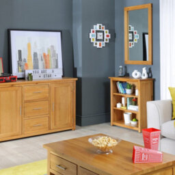 The Furniture Market London Essentials Oak Small Low Compact Adjustable 3 Shelf Bookcase - thumbnail 7
