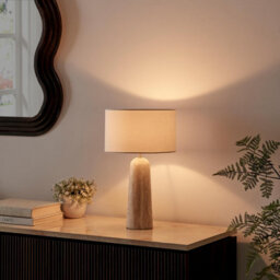 Furniturebox Uk Teresia Travertine Stone Table Lamp - thumbnail 3