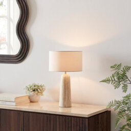 Furniturebox Uk Teresia Travertine Stone Table Lamp - thumbnail 2