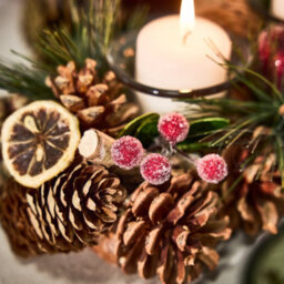 Dibor Citrus Spice Triple Table Centrepiece Christmas Decoration Candle Holder Tealight Holder 39Cm - thumbnail 3