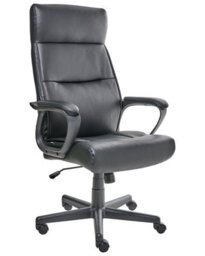 Wyld And Coco Executive Office Chair Black Faux Leather Swivel, Adjustable Height And Armrests For Home Office - thumbnail 3