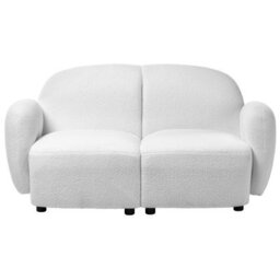 Beliani Sofa 2 Seater Jule Boucle Off-White - thumbnail 4