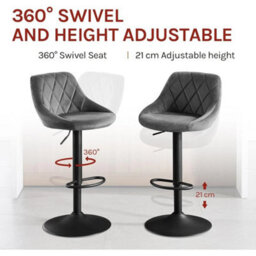 4X Adjustable Breakfast Bar Stools  Dark Gray - thumbnail 5