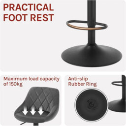 4X Adjustable Breakfast Bar Stools  Dark Gray - thumbnail 4