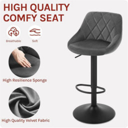 4X Adjustable Breakfast Bar Stools  Dark Gray - thumbnail 2