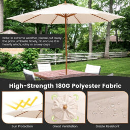 Costway 3M Patio Sunshade Umbrella 8-Rib Outdoor Table Market Umbrella - thumbnail 4