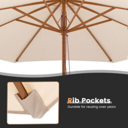 Costway 3M Patio Sunshade Umbrella 8-Rib Outdoor Table Market Umbrella - thumbnail 7