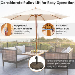 Costway 3M Patio Sunshade Umbrella 8-Rib Outdoor Table Market Umbrella - thumbnail 8