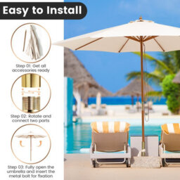 Costway 3M Patio Sunshade Umbrella 8-Rib Outdoor Table Market Umbrella - thumbnail 9