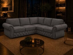 Rio Swan Chesterfield Sofa Grey Corner Sofa