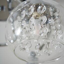 Inlight Roma Beaded Glass & Steel Transparent Chrome Effect 3 Lamp Led Ceiling Light - thumbnail 3
