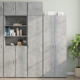 Berkfield Slim Storage Cabinet Concrete Grey 45X42.5X225 Cm Engineered Wood - thumbnail 1