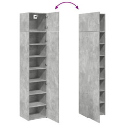 Berkfield Slim Storage Cabinet Concrete Grey 45X42.5X225 Cm Engineered Wood - thumbnail 9