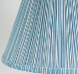 Valuelights Laurenne Tapered Blue Pinstripe Fabric Pleated Easy Fit Small Lamp Shade (D)27.5Cm - thumbnail 3