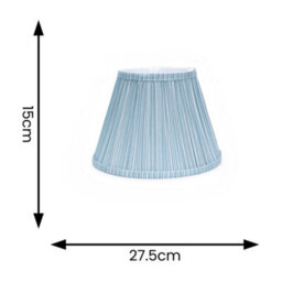 Valuelights Laurenne Tapered Blue Pinstripe Fabric Pleated Easy Fit Small Lamp Shade (D)27.5Cm - thumbnail 6